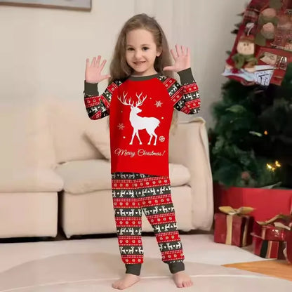 New Winter Reindeer Print Pajama Long Sleeve Homewear Breathable Parent-Child Family Outfit Family Matching Pajamas Pjs Sets