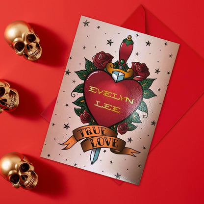 Personalised Tattoo Flash Couples' Card