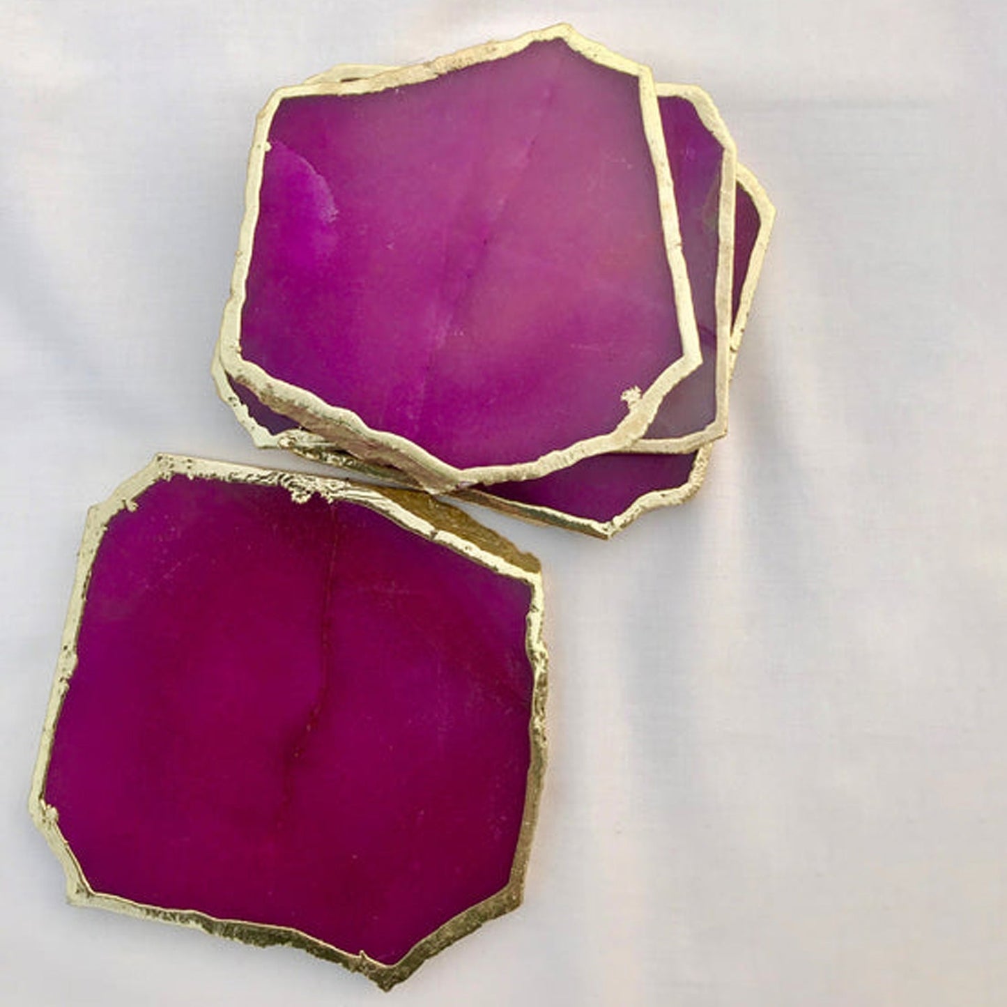 Magenta Agate Aventurine set of 4 Large Coasters/Persoanlised Momentos/Sign Boards/Personalised Momentos