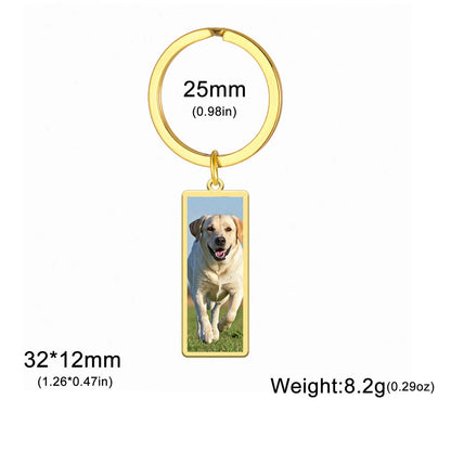 Custom Photo Keychain Women Stainless Steel Keyring Rectangle Heart Shape Personalized Picture Key Holder Jewelry Christmas Gift