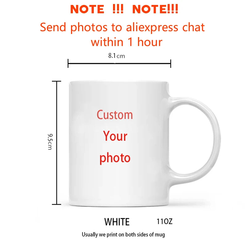 Personalized Your Photo Mug, Custom NAME IMAGE TEXT Cup,Customize Coffee Mugs, Milk Tea Cups, Mothers day, Wedding Gift