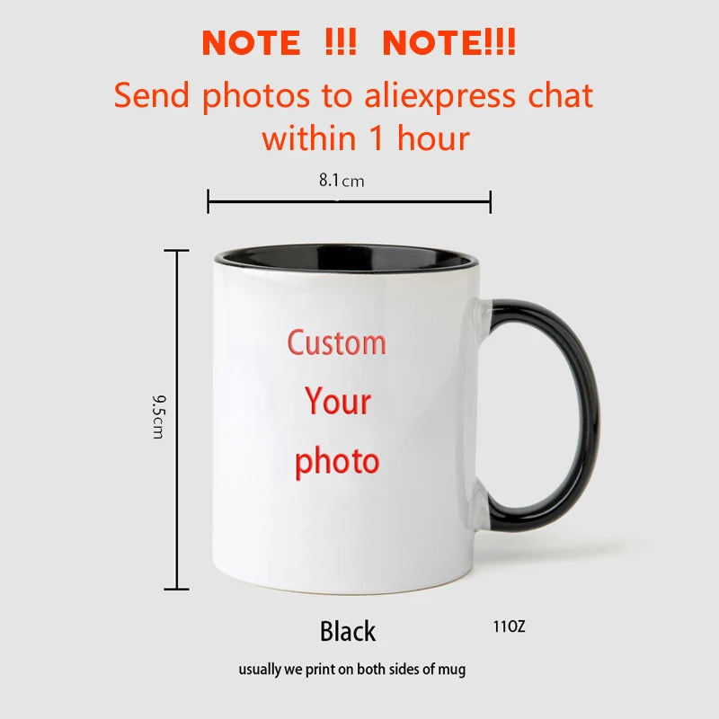 Personalized Your Photo Mug, Custom NAME IMAGE TEXT Cup,Customize Coffee Mugs, Milk Tea Cups, Mothers day, Wedding Gift
