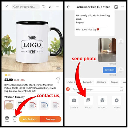 Personalized Your Photo Mug, Custom NAME IMAGE TEXT Cup,Customize Coffee Mugs, Milk Tea Cups, Mothers day, Wedding Gift