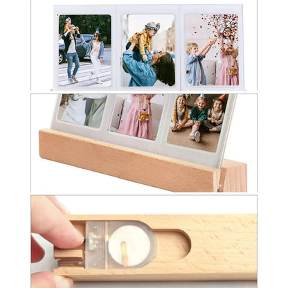 3 in 1 Photo Frame Instant Camera Acrylic LED Light 3 inch Picture Holder Photo Table for Fujifilm/Polaroid Desktop Decor