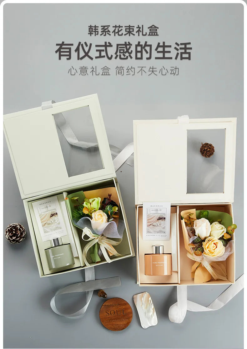 Korean-style Flameless Aromatherapy Bouquet Gift Box Holiday Gift Party Favor Christmas Gift