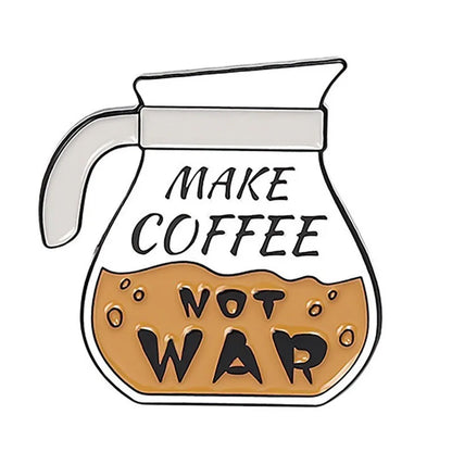 Coffee Cup Enamel Pins  Metal Brooches Fashion Lapel Badge Backpack Clothes Jewelry Gift for Friends