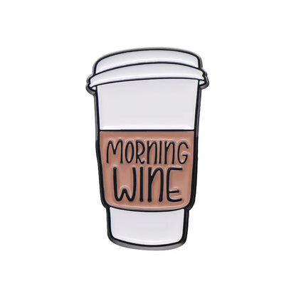 Coffee Cup Enamel Pins  Metal Brooches Fashion Lapel Badge Backpack Clothes Jewelry Gift for Friends