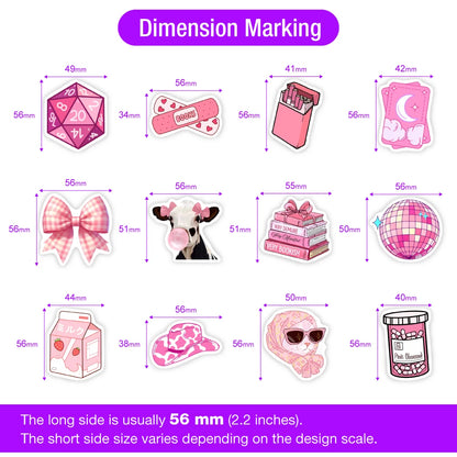 10/30/60Pcs Cartoon Girls Pink Stickers Kid DIY Toys Gift Decorative for Scrapbook Junk Journal Laptop Bottle Guitars Waterproof