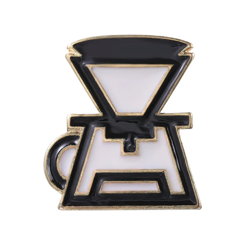 Coffee Cup Enamel Pins  Metal Brooches Fashion Lapel Badge Backpack Clothes Jewelry Gift for Friends
