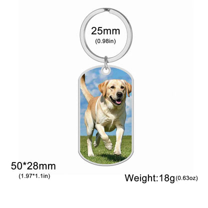 Custom Photo Keychain Women Stainless Steel Keyring Rectangle Heart Shape Personalized Picture Key Holder Jewelry Christmas Gift