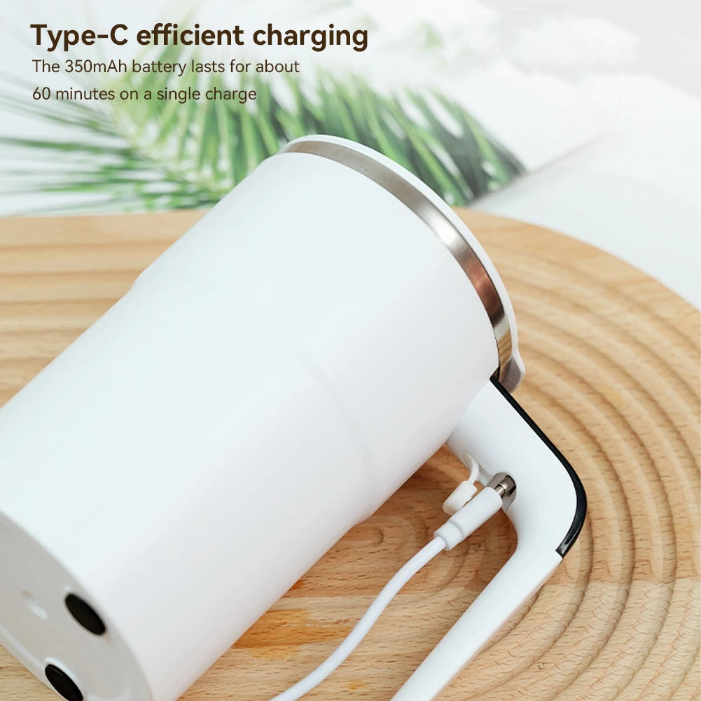 1Pc TYPE-C Rechargeable 155mAh Battery 304 Stainless Steel Automatic Stirring Cup Portable Coffee Mug with Temperature Display