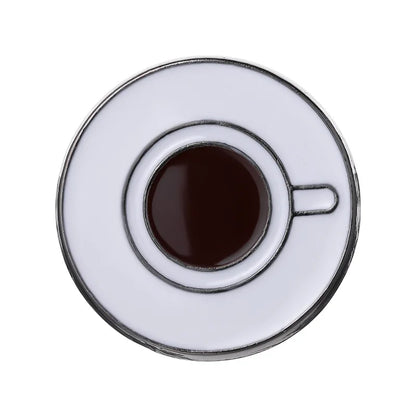 Coffee Cup Enamel Pins  Metal Brooches Fashion Lapel Badge Backpack Clothes Jewelry Gift for Friends