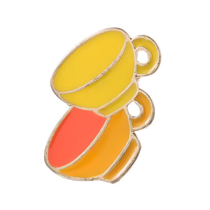 Coffee Cup Enamel Pins  Metal Brooches Fashion Lapel Badge Backpack Clothes Jewelry Gift for Friends