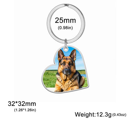 Custom Photo Keychain Women Stainless Steel Keyring Rectangle Heart Shape Personalized Picture Key Holder Jewelry Christmas Gift