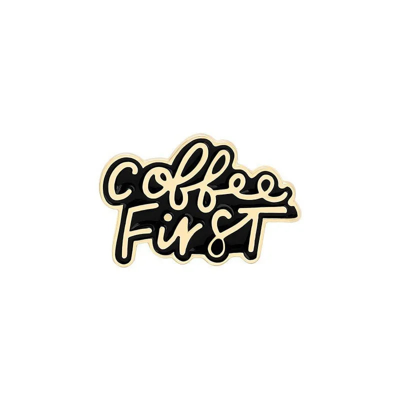 Coffee Cup Enamel Pins  Metal Brooches Fashion Lapel Badge Backpack Clothes Jewelry Gift for Friends