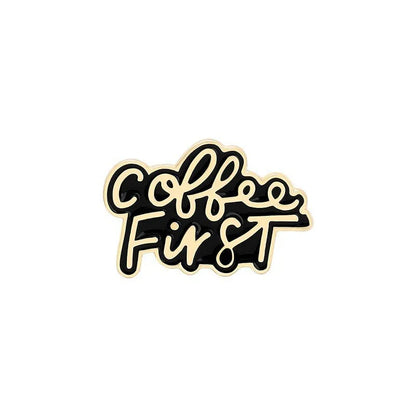 Coffee Cup Enamel Pins  Metal Brooches Fashion Lapel Badge Backpack Clothes Jewelry Gift for Friends