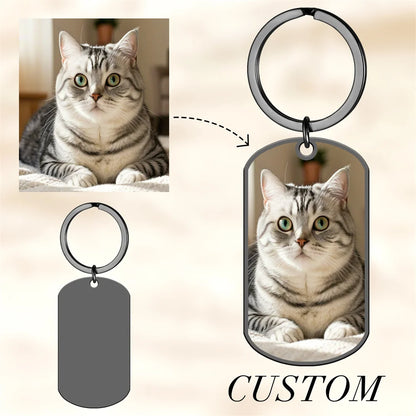 Custom Photo Keychain Women Stainless Steel Keyring Rectangle Heart Shape Personalized Picture Key Holder Jewelry Christmas Gift