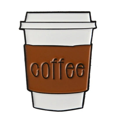 Coffee Cup Enamel Pins  Metal Brooches Fashion Lapel Badge Backpack Clothes Jewelry Gift for Friends