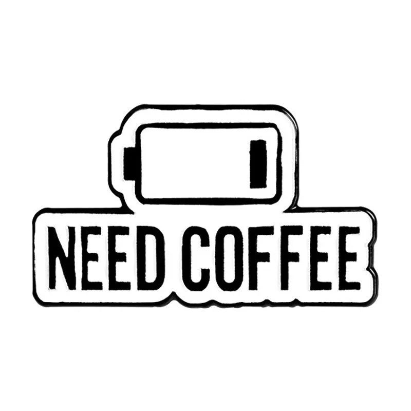 Coffee Cup Enamel Pins  Metal Brooches Fashion Lapel Badge Backpack Clothes Jewelry Gift for Friends