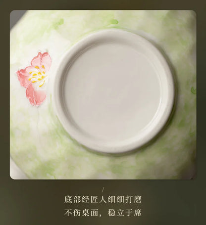 1-8PCS Hand Drawn Flowers Matcha Tea Set Japanese Matcha Gift Box Matcha Bowl Baibenli Tea Bowl Whisk Ceramic Teaset Tool Sets