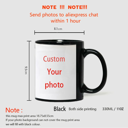 Personalized Your Photo Mug, Custom NAME IMAGE TEXT Cup,Customize Coffee Mugs, Milk Tea Cups, Mothers day, Wedding Gift
