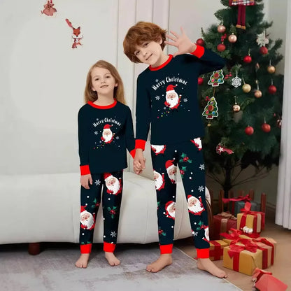 2025 Winter Christmas Family Matching Outfits Santa Print Cute Pajamas Set 2 Pieces Suit Soft Loose Sleepwear Xmas Look Pyjamas