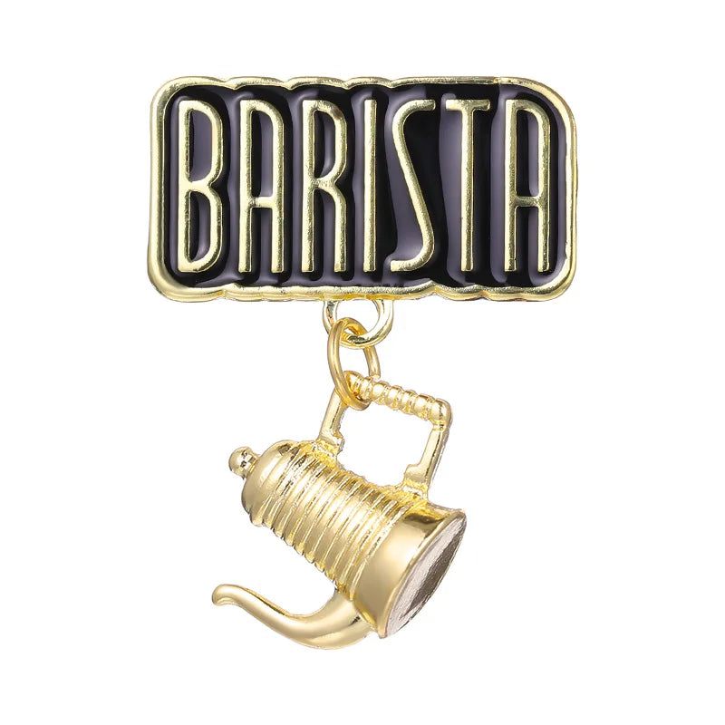 Coffee Cup Enamel Pins  Metal Brooches Fashion Lapel Badge Backpack Clothes Jewelry Gift for Friends