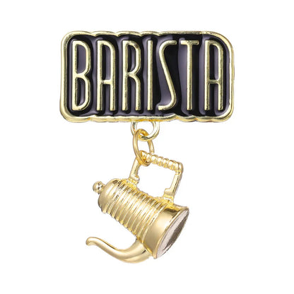 Coffee Cup Enamel Pins  Metal Brooches Fashion Lapel Badge Backpack Clothes Jewelry Gift for Friends