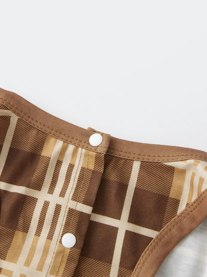 Christmas Family Pajamas Matching Sets Mom Dad Kids Long Sleeve Elk Print Tops and Plaid Pants Sleepwear Family Xmas Pajamas