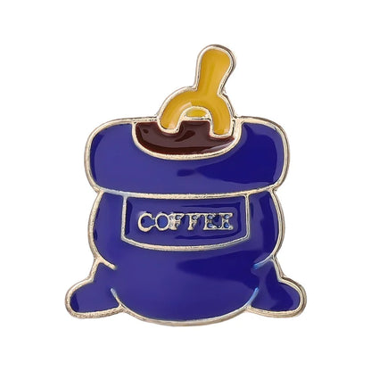 Coffee Cup Enamel Pins  Metal Brooches Fashion Lapel Badge Backpack Clothes Jewelry Gift for Friends