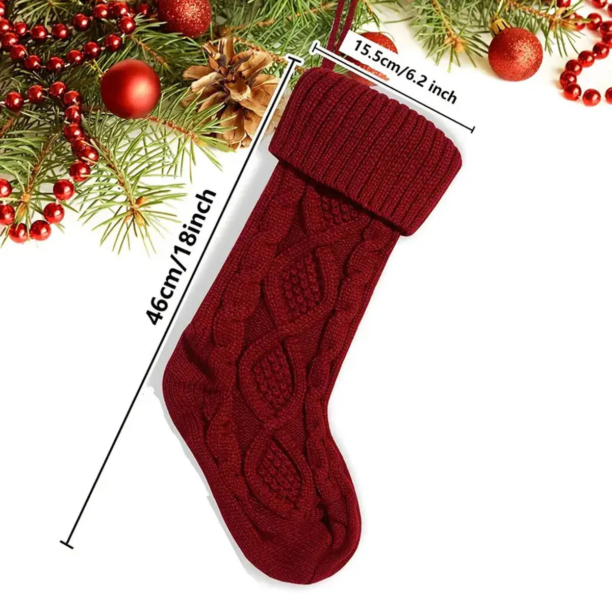 One Vintage Personalized Christmas Stocking with Embroidered Name, Holiday Stocking Gift Bag, Family Christmas Gift